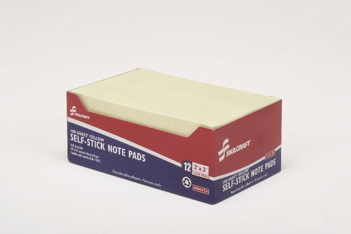 Image of Self-Stick Note Pad, Plain, 100 Sheets, 2" x 3", Yellow
