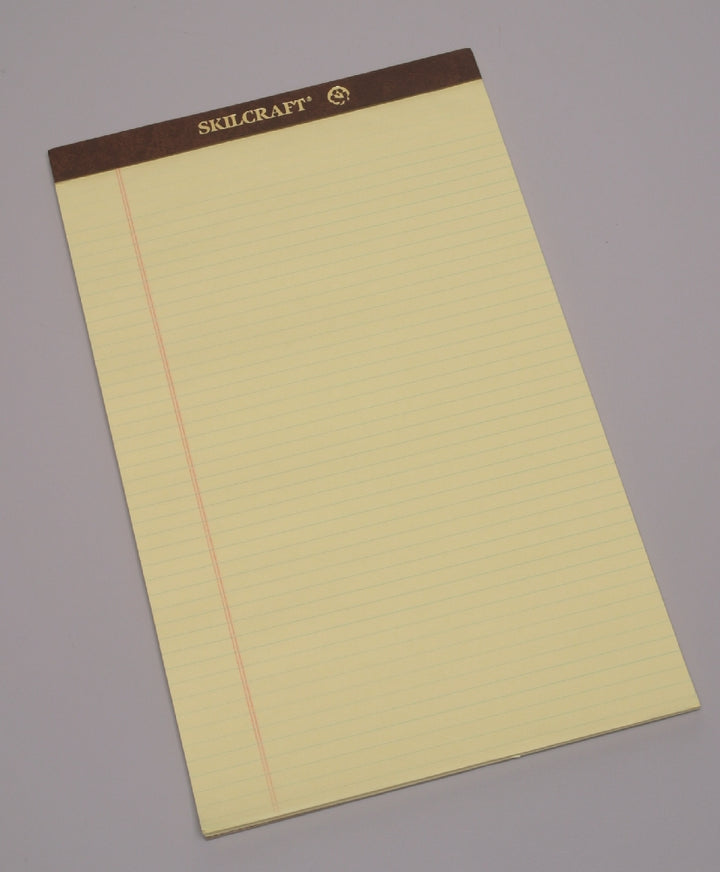 Image of Writing Paper Pad, Top Bound, Legal Rule, 50 Sheets, Legal 8-1/2" x 14", Canary