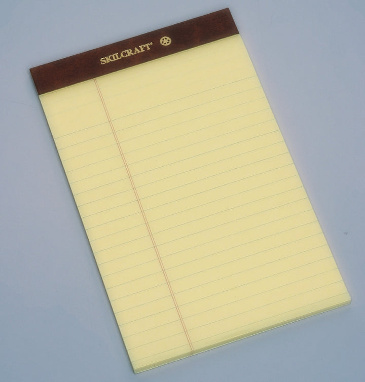 Image of Writing Paper Pad, Top Bound, Legal Rule, 50 Sheets, Junior 5" x 8", Canary
