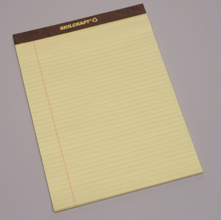 Image of Writing Paper Pad, Top Bound, Legal Rule, 50 Sheets, Letter 8-1/2" x 11-3/4", Canary