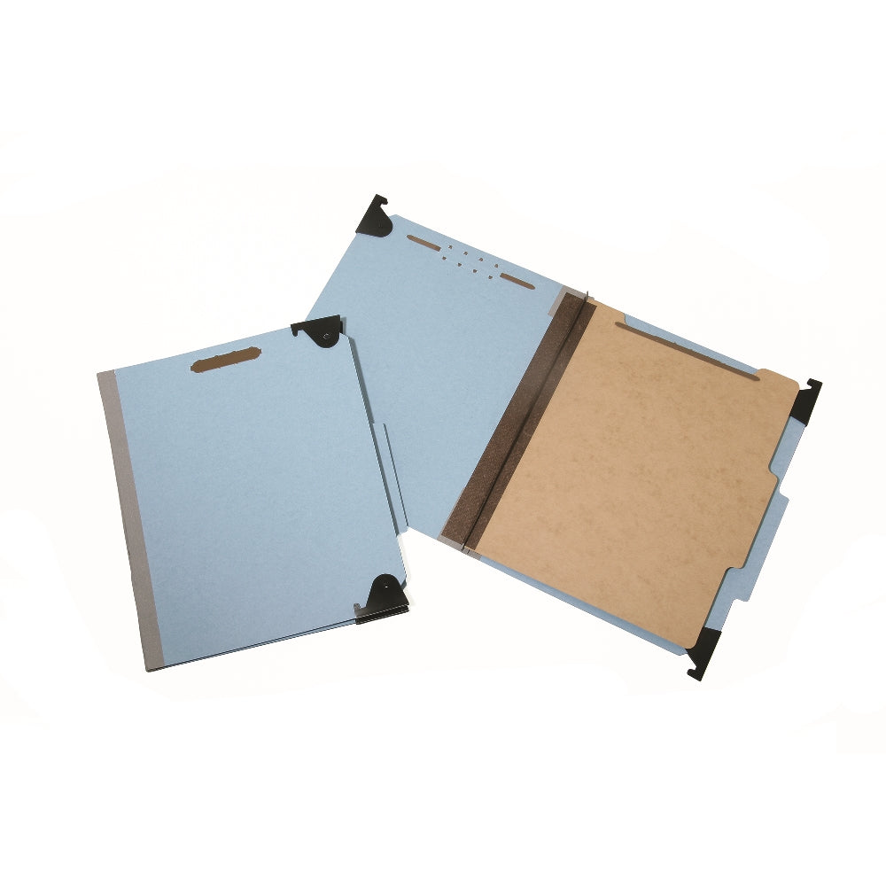 Image of Hanging Classification File Folders, 1 Divider, 4 Sections, Letter, Light Blue