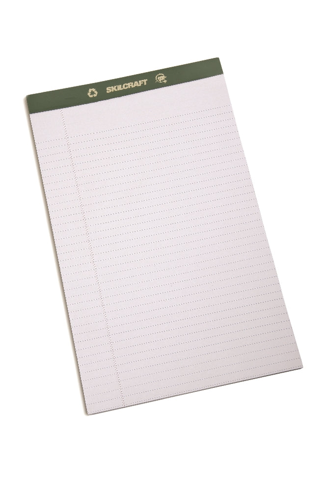 Image of Writing Paper Pad, Top Bound, Legal Rule, 50 Sheets, 100% Recycled Process Chlorine-Free, Legal 8-1/2" x 14", White