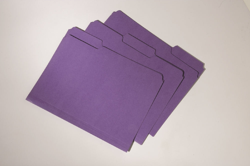 Image of Double-Ply Recycled File Folders, Processed Chlorine Free, Purple