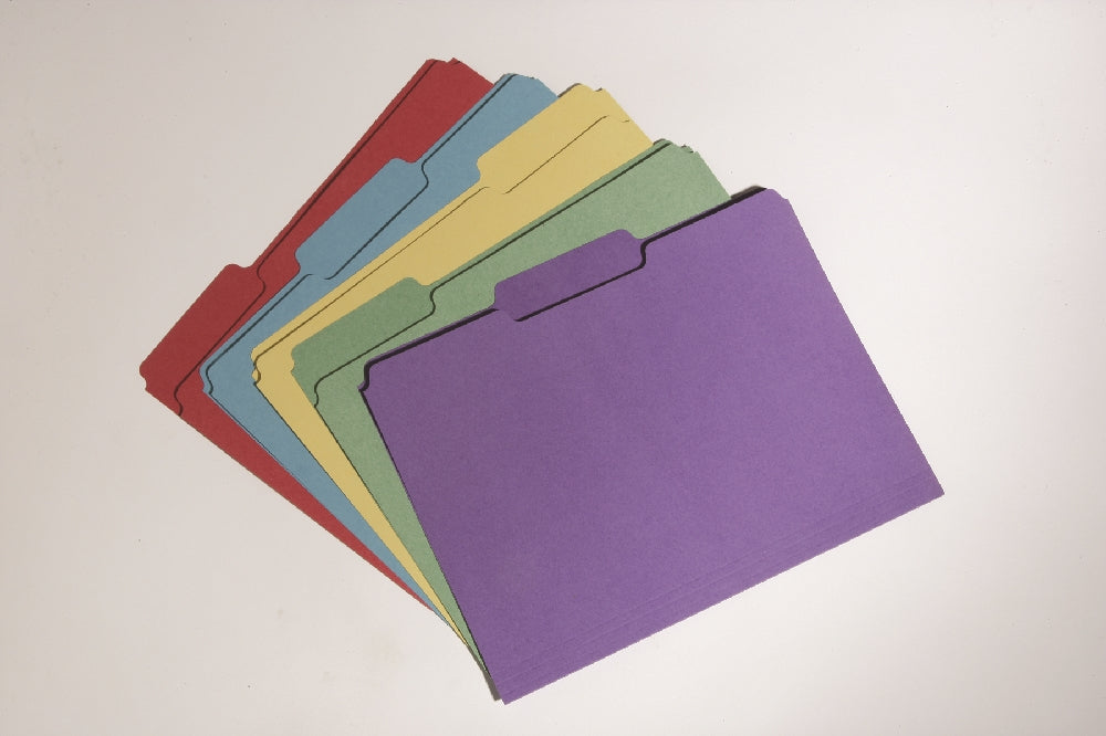 Image of Recycled File Folders, Processed Chlorine Free, Assorted Colors