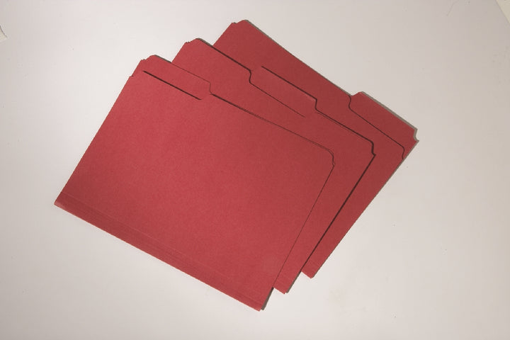 Image of Double-Ply Recycled File Folders, Processed Chlorine Free, Red