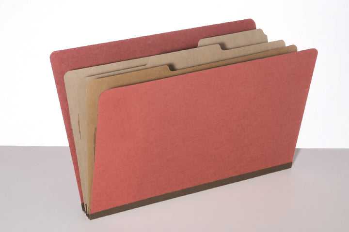 Image of 8 Section Classification Folder, Legal, Earth Red