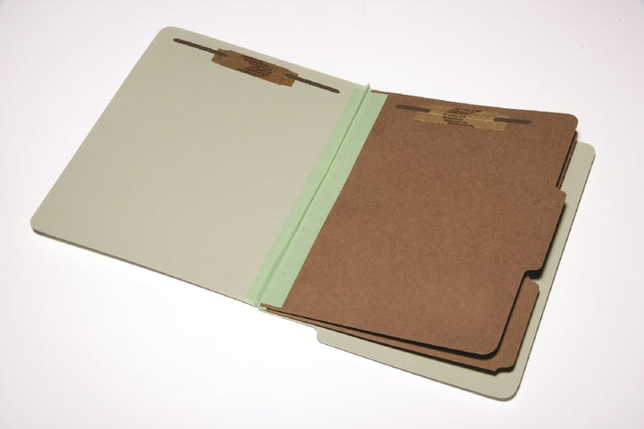 Image of End Tab Classification Folder, 6-Part, Light Green