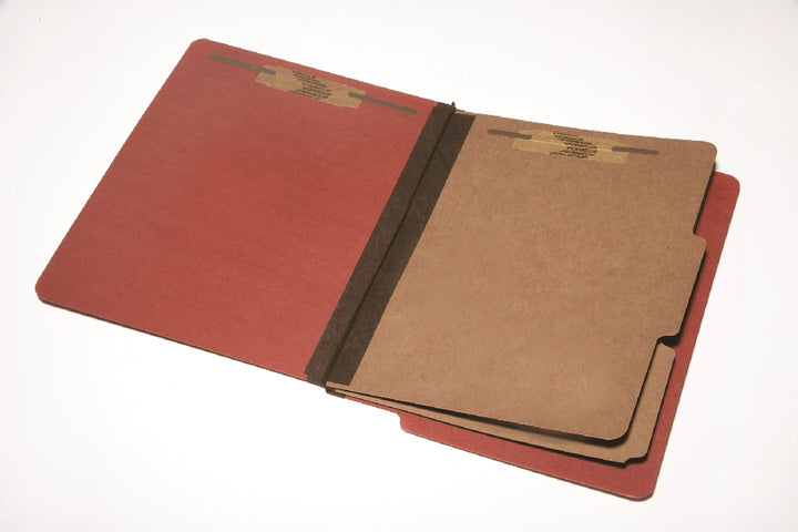 Image of End Tab Classification Folder, 6-Part, Earth Red