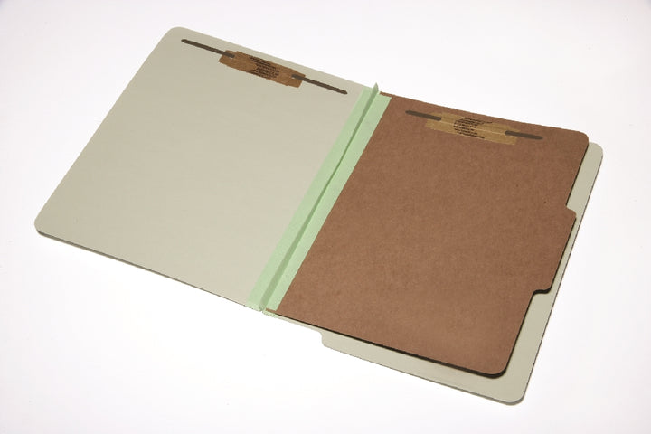 Image of End Tab Classification Folder, 4-Part, Light Green