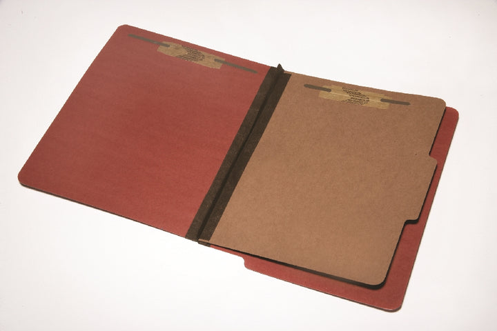 Image of End Tab Classification Folder, 4-Part, Earth Red
