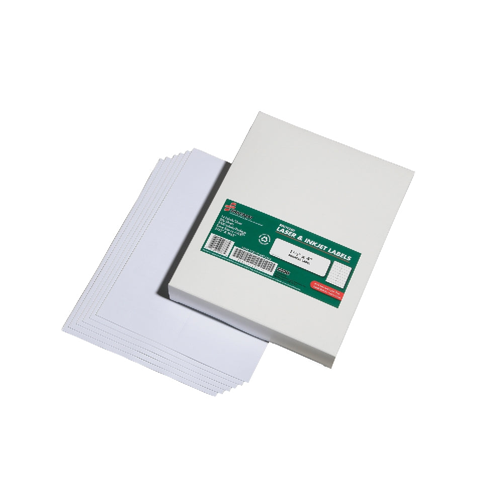 Image of Recycled Laser and Inkjet Labels, Address and Shipping, 1-1/3" x 4", 14/Sheet, 3500 Labels