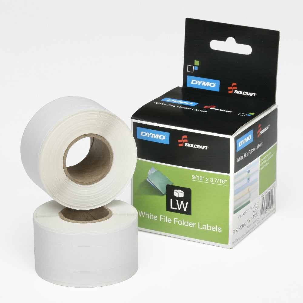 Image of Dymo/Skilcraft File Folder Labels, 9/16" x 3-7/16", Black on White