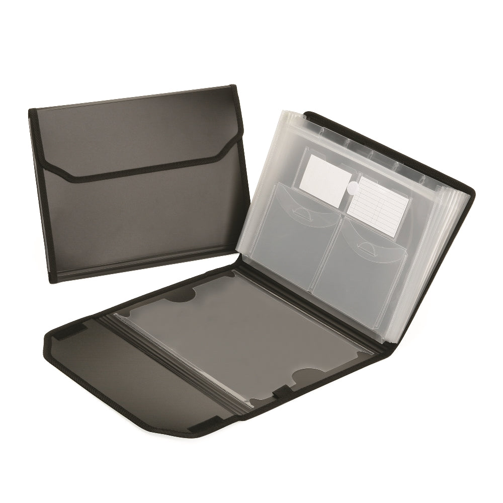 Image of Skilcraft Poly Expanding Storage Files, 7-tab, Black