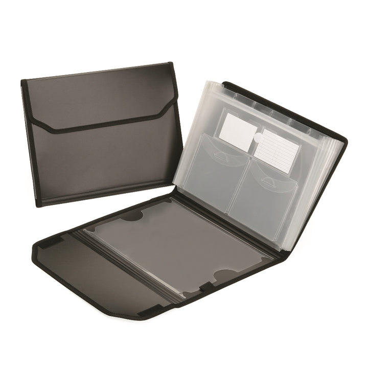 Image of Skilcraft Poly Expanding Storage Files, 7-tab, Black