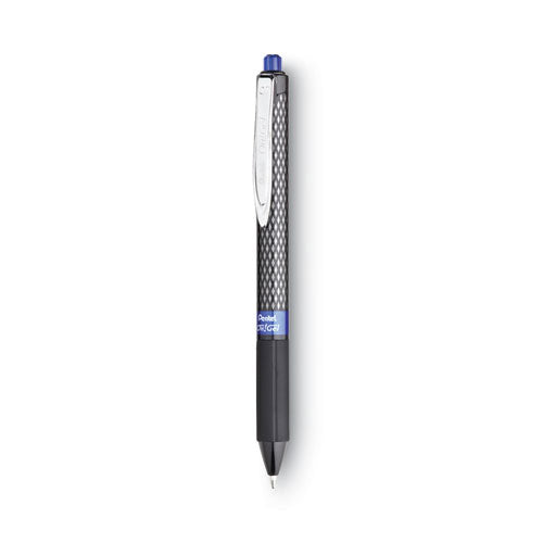 Image of Pentel® Oh! Gel Pen, Retractable, Medium 0.7 Mm, Blue Ink, Black Barrel, Dozen