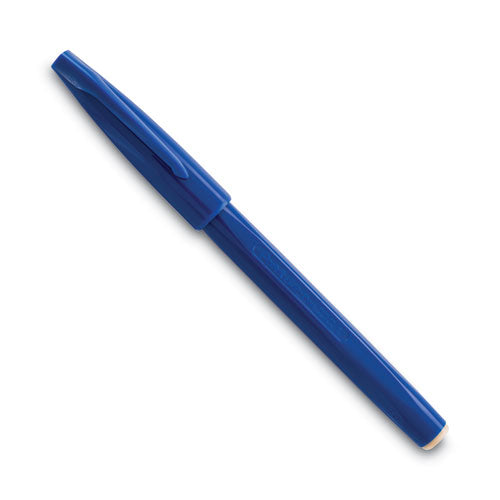 Image of Pentel Arts® Sign Pen Fine Point Color Marker, Extra-Fine Bullet Tip, Blue, Dozen
