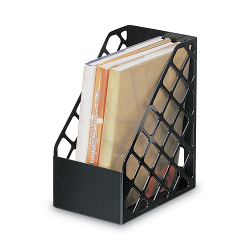 Image of Universal® Recycled Plastic Large Magazine File, 6.25 x 9.5 x 11.88, Black