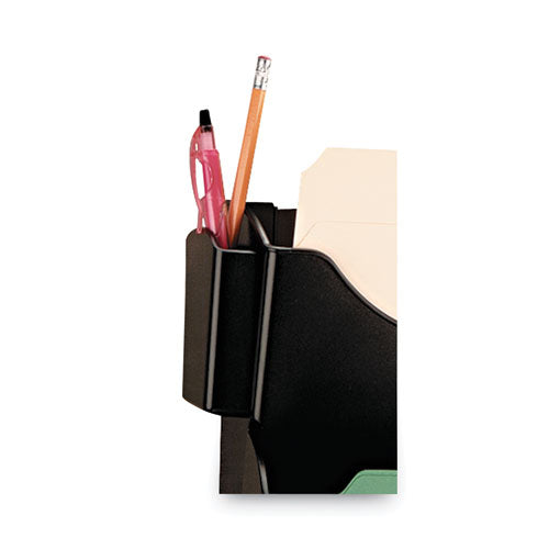 Image of Universal® Grande Central Filing System, 4 Sections, Legal/Letter Size, Wall Mount, 16.63" x 4.75" x 27.5", Black, 4/Pack