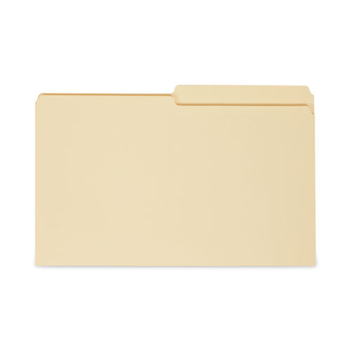 Image of Universal® Top Tab File Folders, 1/2-Cut Tabs: Assorted, Legal Size, 0.75" Expansion, Manila, 100/Box