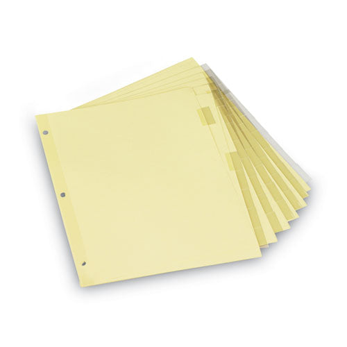 Image of Universal® Insertable Tab Index, 8-Tab, 11 x 8.5, Buff, Clear Tabs, 6 Sets