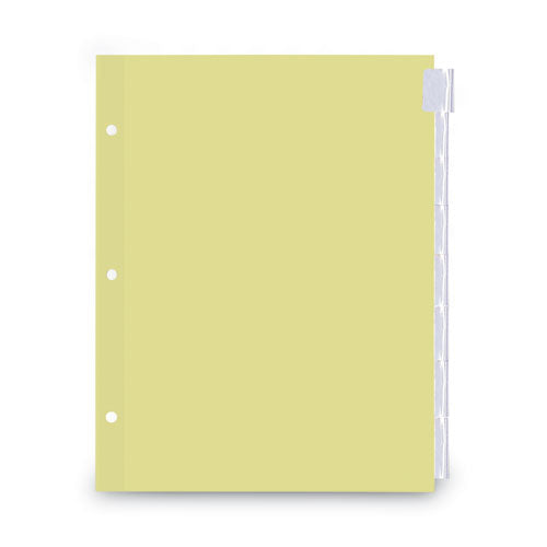 Image of Universal® Insertable Tab Index, 8-Tab, 11 x 8.5, Buff, Clear Tabs, 6 Sets