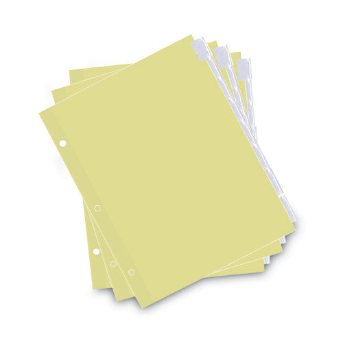 Image of Universal® Insertable Tab Index, 8-Tab, 11 x 8.5, Buff, Clear Tabs, 6 Sets