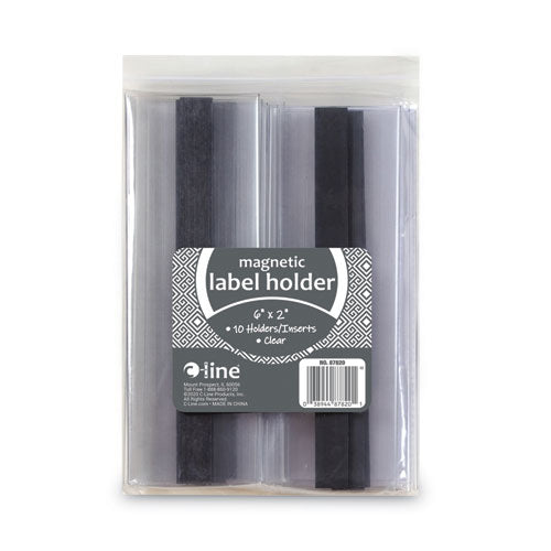 Image of C-Line® Clear Magnetic Label Holders, Side Load, 6 x 2, 10/Pack