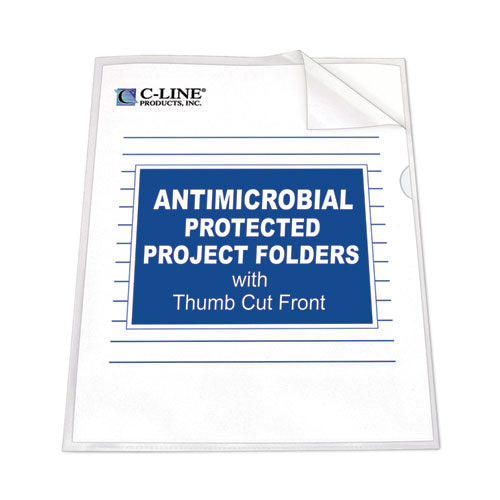 Image of C-Line® Antimicrobial Protected Poly Project Folders, Letter Size, Clear, 25/box