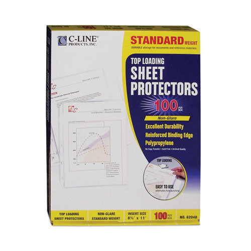 Image of C-Line® Standard Weight Polypropylene Sheet Protectors, Non-Glare, 2", 11 x 8.5, 100/Box