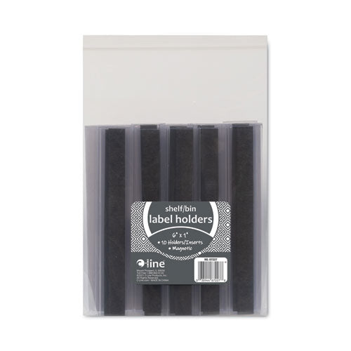 Image of C-Line® HOL-DEX Magnetic Shelf/Bin Label Holders, Side Load, 1 x 6, Clear, 10/Box