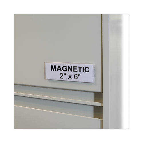 Image of C-Line® HOL-DEX Magnetic Shelf/Bin Label Holders, Side Load, 2 x 6, Clear, 10/Box