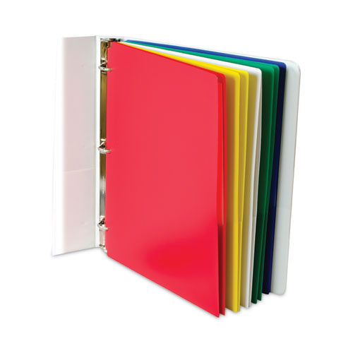 Image of C-Line® Two-Pocket Heavyweight Poly Portfolio Folder, 3-Hole Punch, 11 X 8.5, Assorted, 10/pack