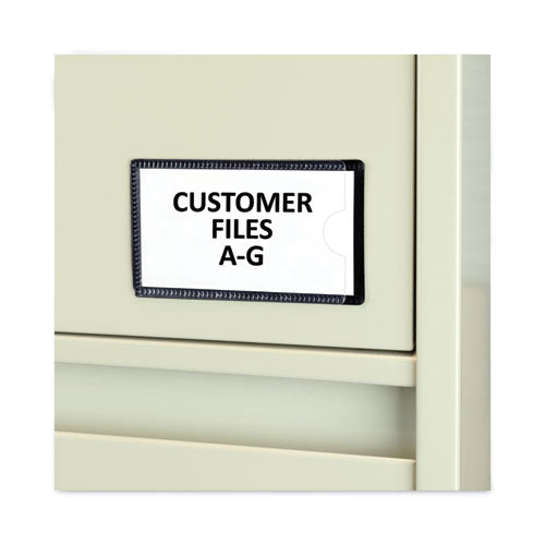 Image of C-Line® Slap-Stick Magnetic Label Holders, Side Load, 4.25 X 2.5, Black, 10/pack