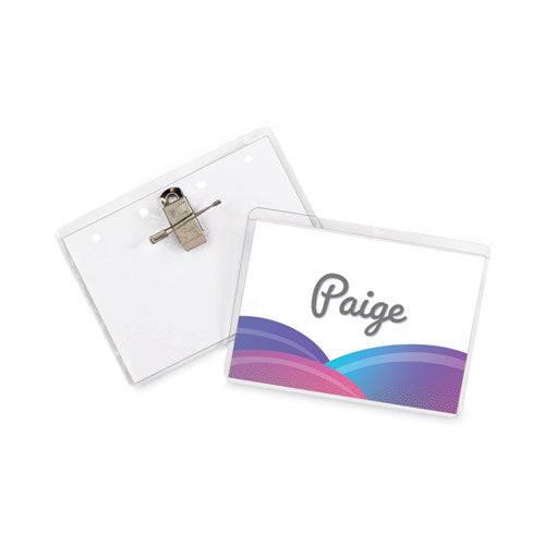 Image of C-Line® Name Badge Kits, Top Load, 4 X 3, Clear, Combo Clip/pin, 50/box