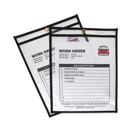 Image of C-Line® Shop Ticket Holders, Stitched, Both Sides Clear, 75 Sheets, 9 X 12, 25/box