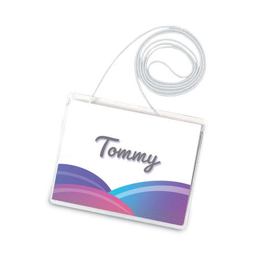 Image of C-Line® Name Badge Kits, Top Load, 4 X 3, Clear, Elastic Cord, 50/box