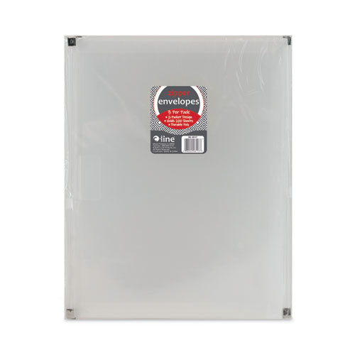 Image of C-Line® Zip 'n Go Reusable Envelope With Outer Pocket, 1" Capacity, 2 Sections, 10 X 13, Clear, 3/pack