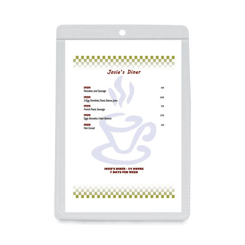 Image of C-Line® Clear Vinyl Shop Ticket Holders, Both Sides Clear, 25 Sheets, 5 X 8, 50/box