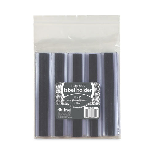 Image of C-Line® Clear Magnetic Label Holders, Side Load, 6 x 1, 10/Pack