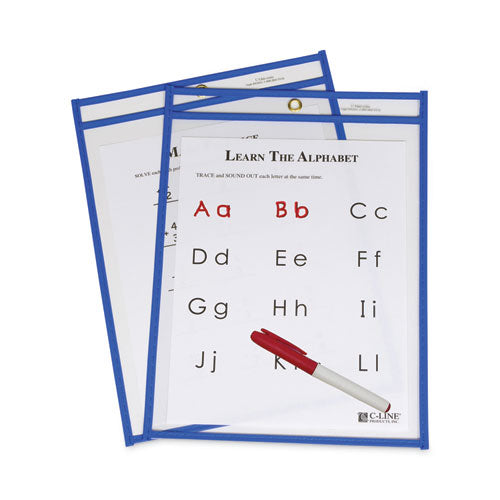 Image of C-Line® Stitched Shop Ticket Holders, Top Load, Super Heavy, Clear, 9" X 12" Inserts, 15/box