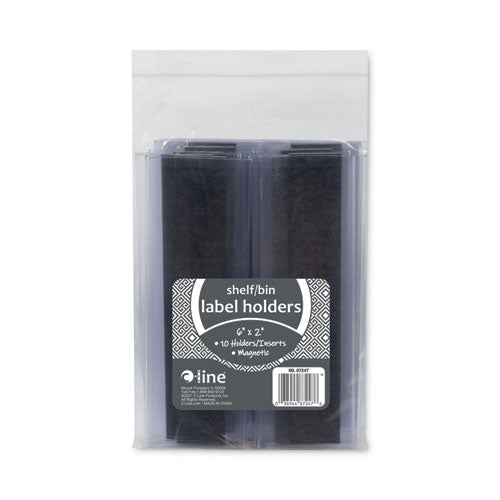 Image of C-Line® HOL-DEX Magnetic Shelf/Bin Label Holders, Side Load, 2 x 6, Clear, 10/Box