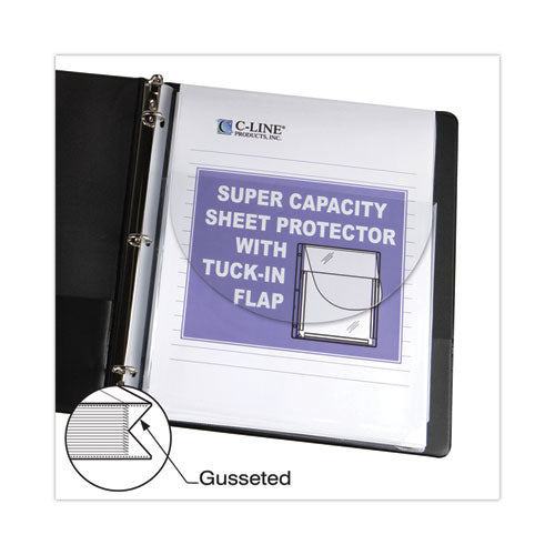 Image of C-Line® Super Capacity Sheet Protectors With Tuck-In Flap, 200", Letter Size, 10/pack