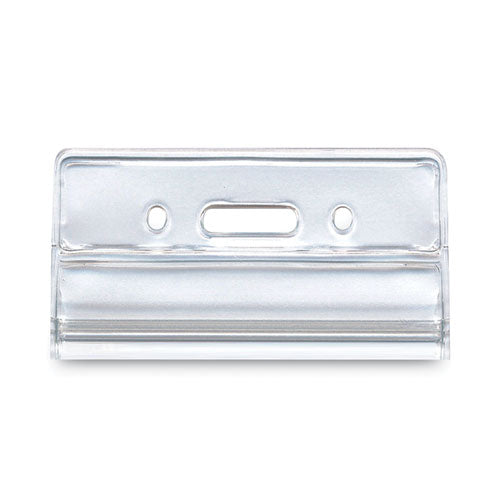 Image of Advantus Resealable ID Badge Holders, Vertical Orientation, Transparent Frost 2.68" x 5" Holder, 2.38" x 3.75" Insert, 50/Pack