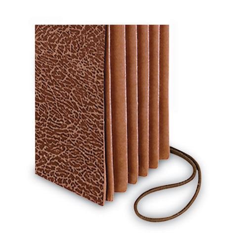 Image of Pendaflex® Standard Expanding Wallet with Fiber Gussets, 5.25" Expansion, 1 Section, Elastic Cord Closure, Legal Size, Red Fiber