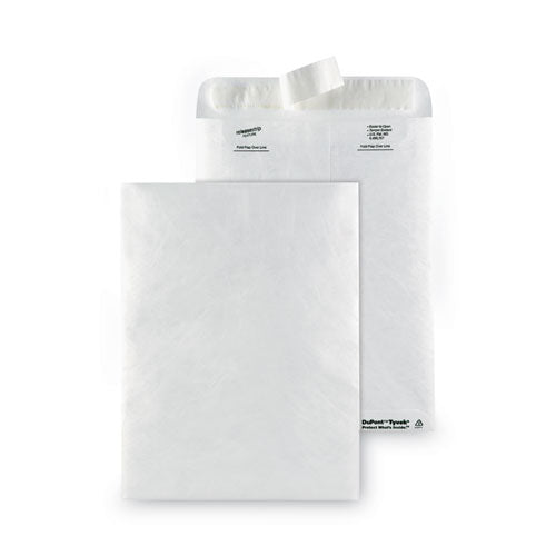Image of Survivor® Lightweight 14 lb Tyvek Catalog Mailers, #10 1/2, Square Flap, Redi-Strip Adhesive Closure, 9 x 12, White, 50/Box