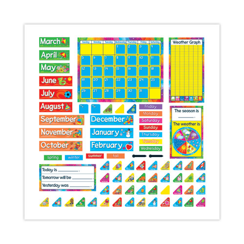 Image of TREND® Year Around Calendar Bulletin Board Set, 12-Month Calendar, 22" x 17", Assorted Colors, 106/Set