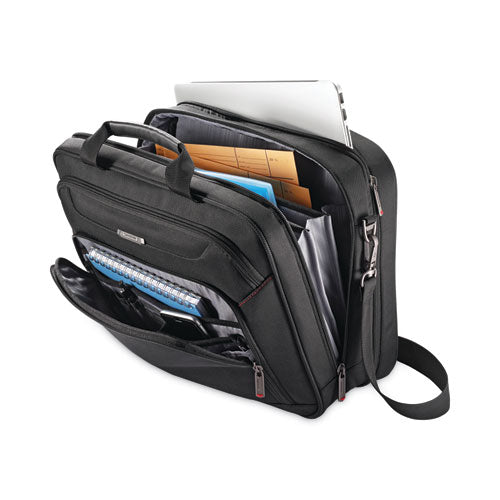 Image of Samsonite® Xenon 3 Toploader Briefcase, Fits Devices Up to 15.6", Polyester, 16.5 x 4.75 x 12.75, Black