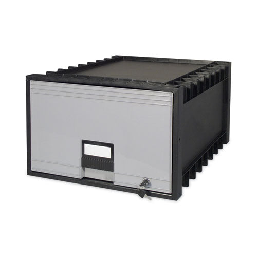 Image of Storex Archive Storage Drawers With Key Lock, Legal Files, 18.25" X 24" X 11.5", Black/gray