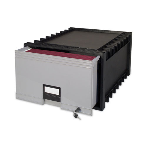 Image of Storex Archive Storage Drawers With Key Lock, Legal Files, 18.25" X 24" X 11.5", Black/gray