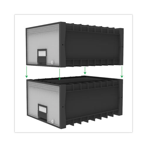 Image of Storex Archive Storage Drawers With Key Lock, Legal Files, 18.25" X 24" X 11.5", Black/gray